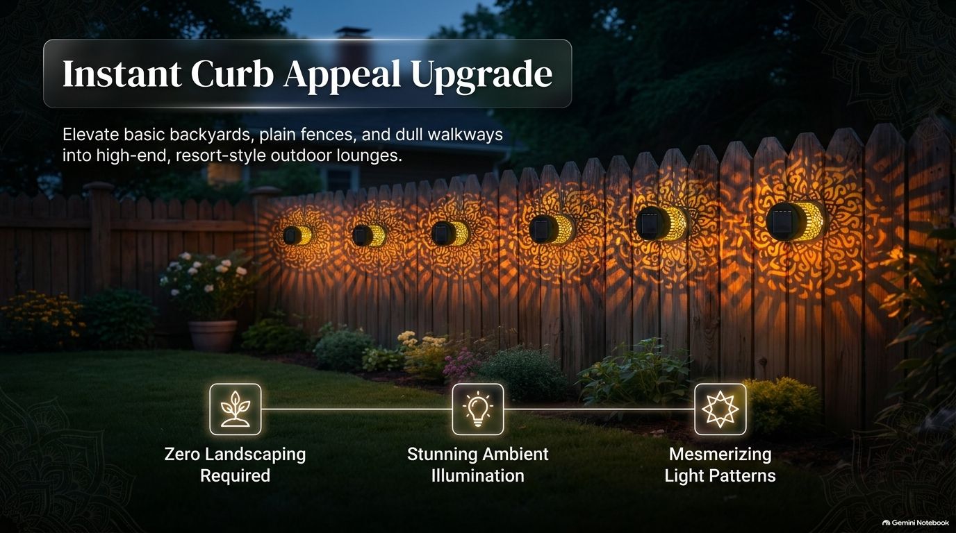 Solar Mandala Outdoor Fence & Wall Light 7