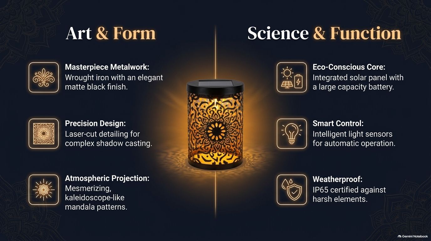 Solar Mandala Outdoor Fence & Wall Light 8