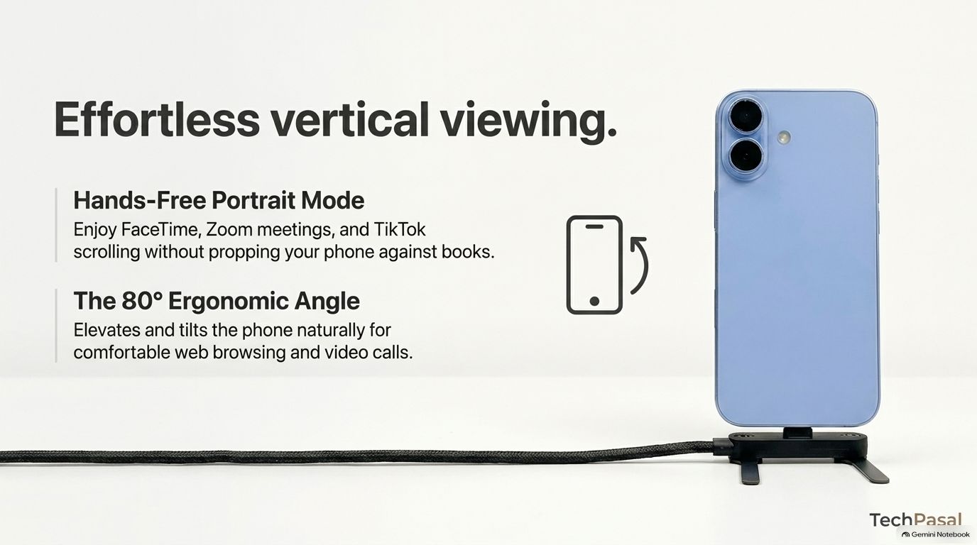 240W Fast Charging Type-C Cable with Built-in Foldable Phone Stand 4