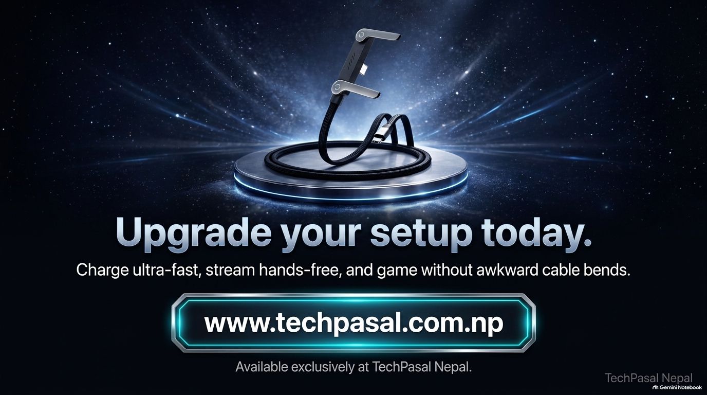 240W Fast Charging Type-C Cable with Built-in Foldable Phone Stand 9
