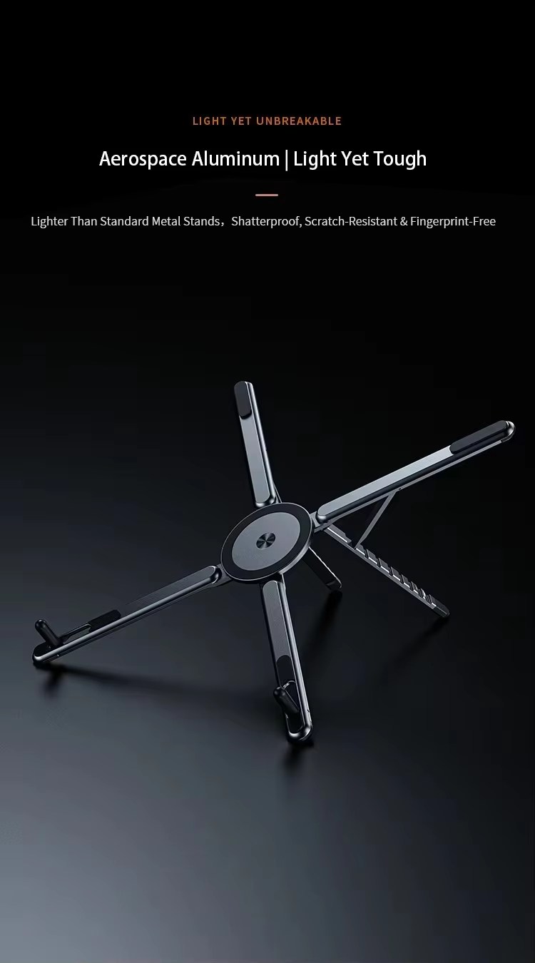 4-in-1 Foldable Aluminum Laptop Stand & MagSafe Tripod 4