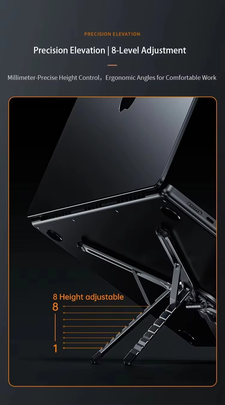 4-in-1 Foldable Aluminum Laptop Stand & MagSafe Tripod 6